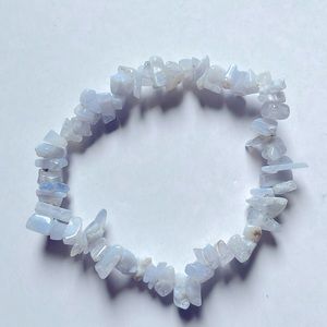 Agate blue stretch bracelet